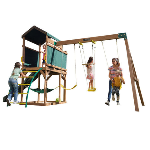 Kids playing on the Hideaway Playset