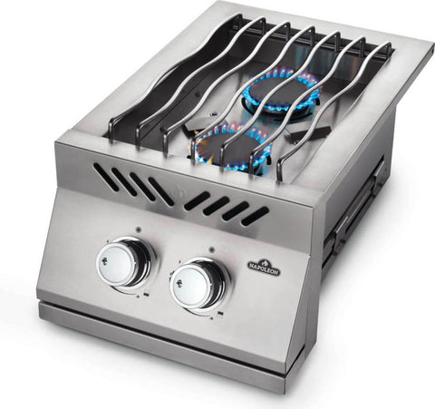Angled view of the BI 500 Series Inline Dual Range Top Burner, SS Cover