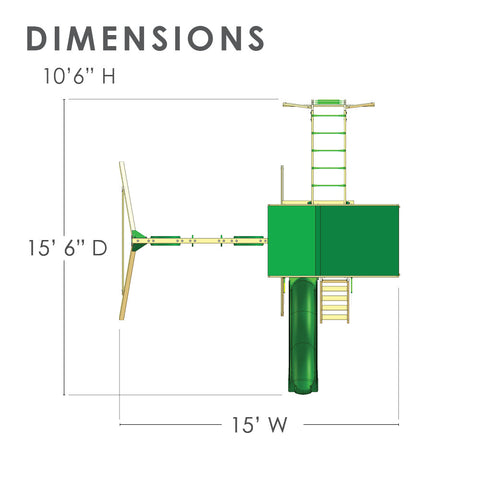 Dimensions of the Gorilla Playsets Outing With Monkey Bars Swing Set