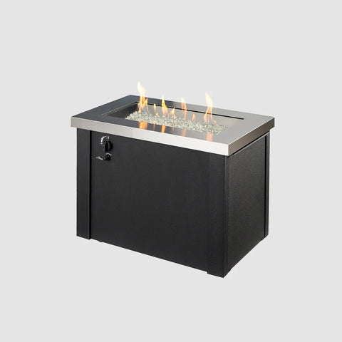 Main product image of the Fire Pit Table with flames, showcasing the overall design and ambiance.