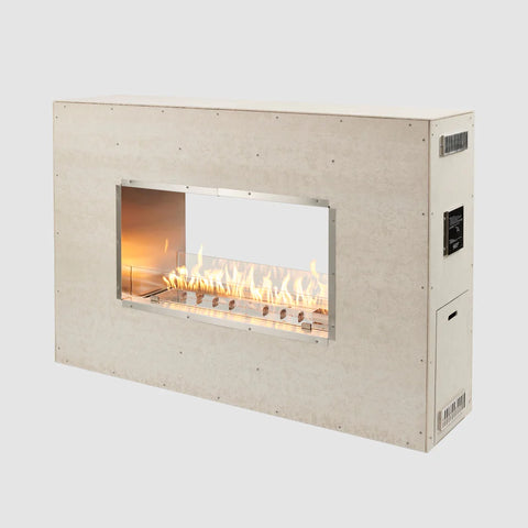 Main product image of the See-through Fireplace with flames, showcasing the overall design and ambiance.