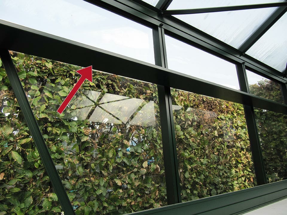 An image of the misting system that comes standard with some models of the Exaco Victorian Greenhouses.