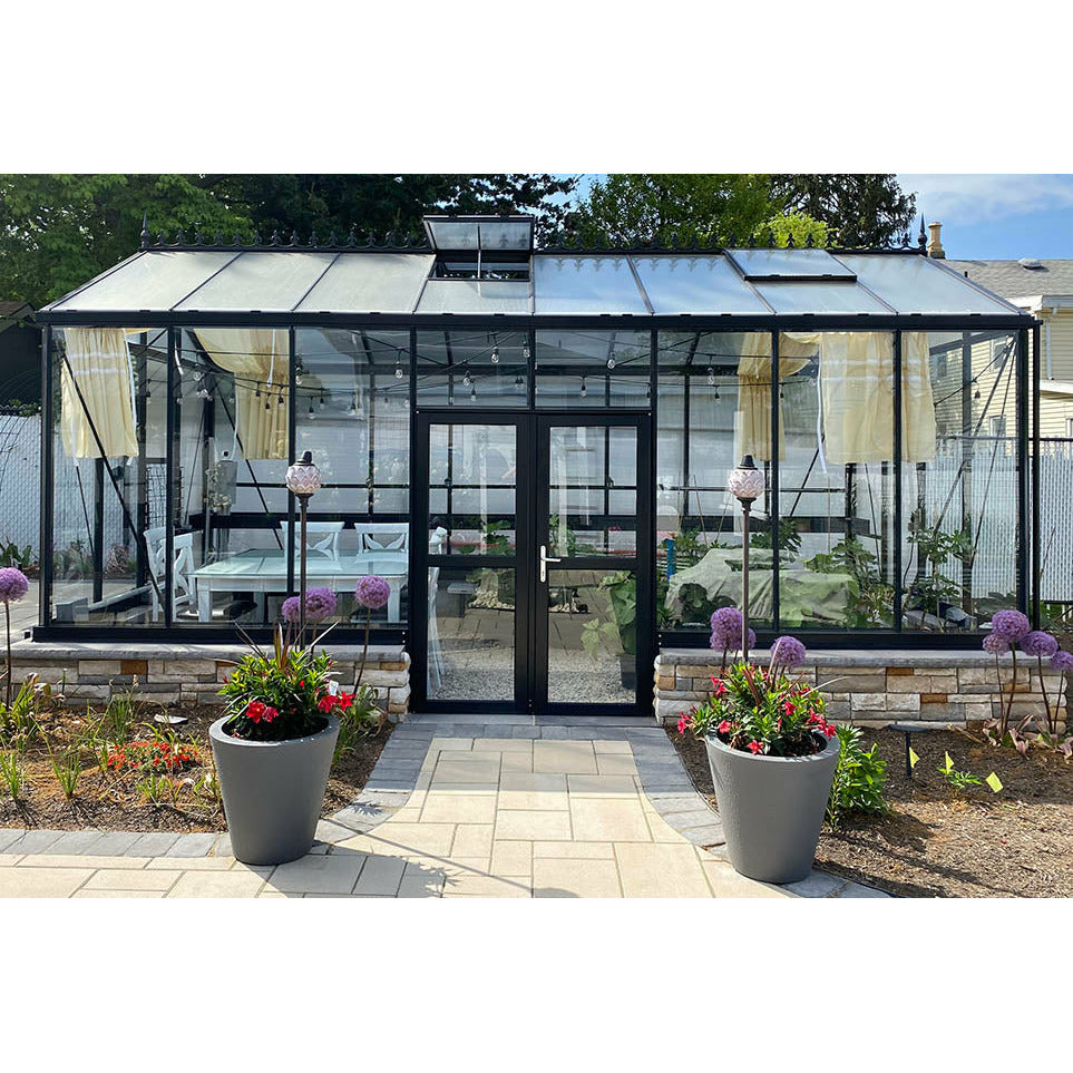 Janssens Greenhouse Double Hinged Door - perfect for wide entryways and easy access in your backyard greenhouse.