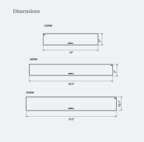 Dimensions of Platinum Smart-heat Patio Heater