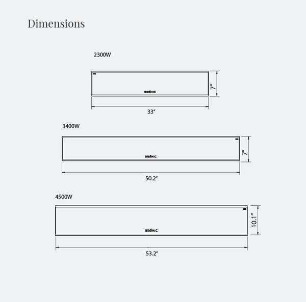 Dimensions of Platinum Patio Heater