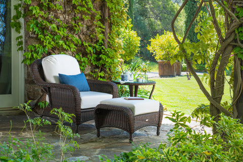 Tortuga Outdoor Sea Pines 3-Piece Outdoor Wicker Seating Set - Java in outdoor setting