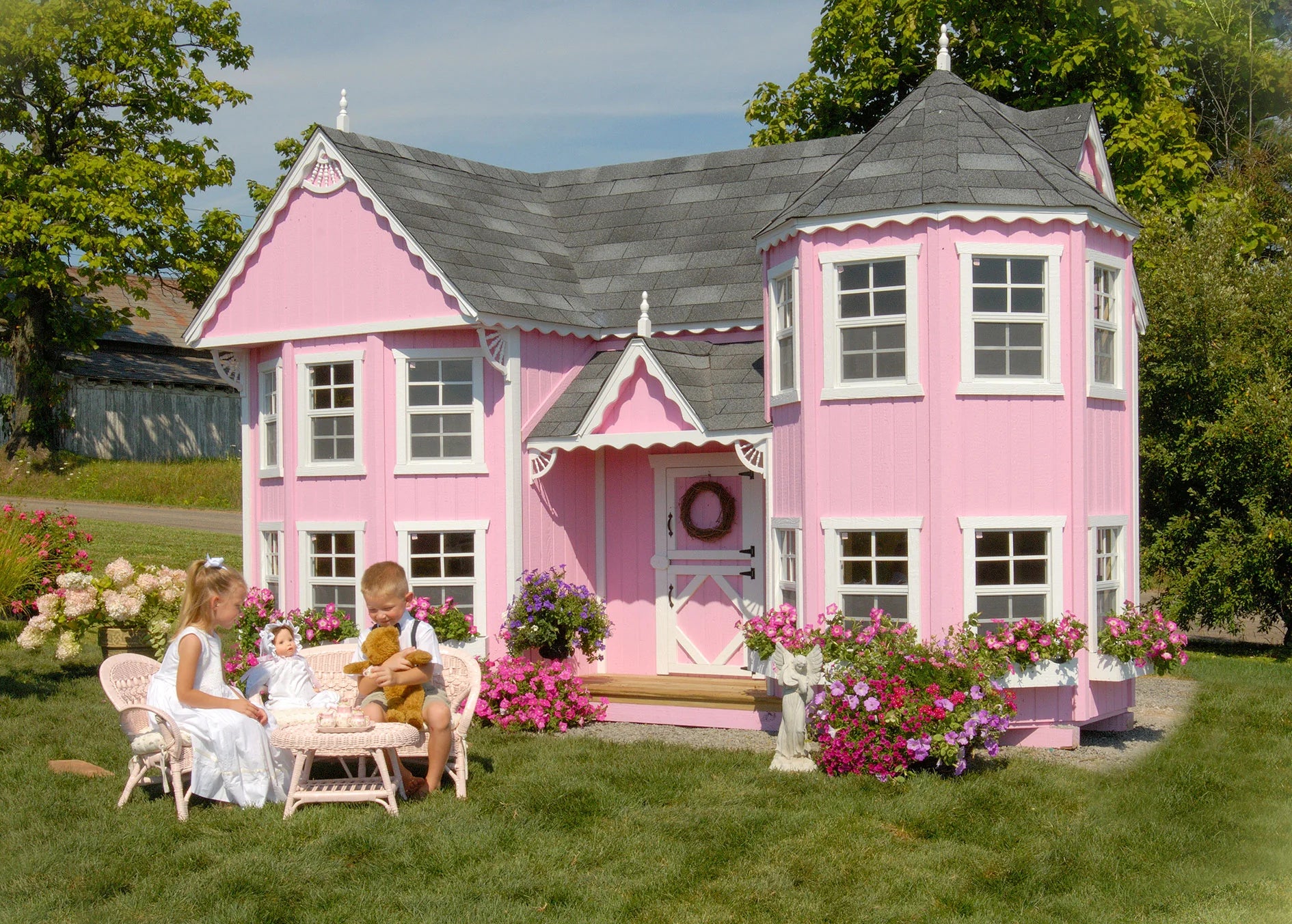 Pink kids playhouse deals