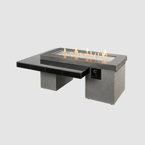 Main product image of the Fire Pit Table with flames, showcasing the overall design and ambiance.