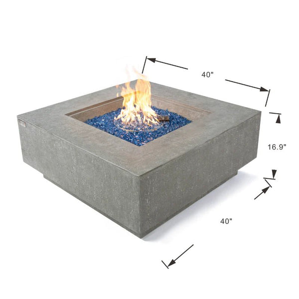 Elementi Plus Victoria Square Concrete Fire Pit Table specs drawing