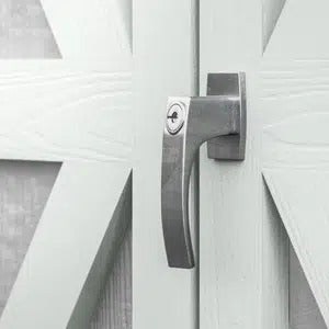 astoria storage shed door handle on double door attached