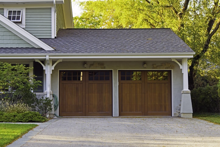 attached garage with two doors