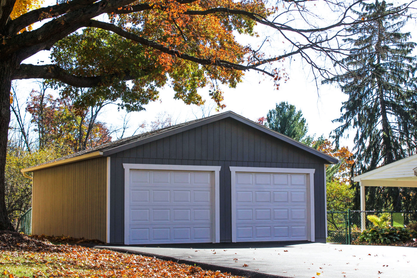 detached garage with double doors