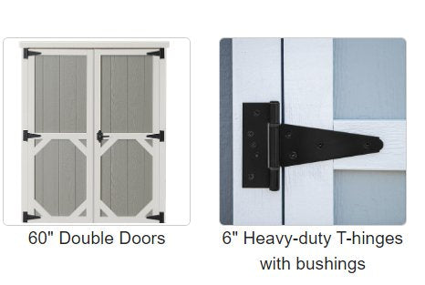 homestead garden shed kit double doors and hinges