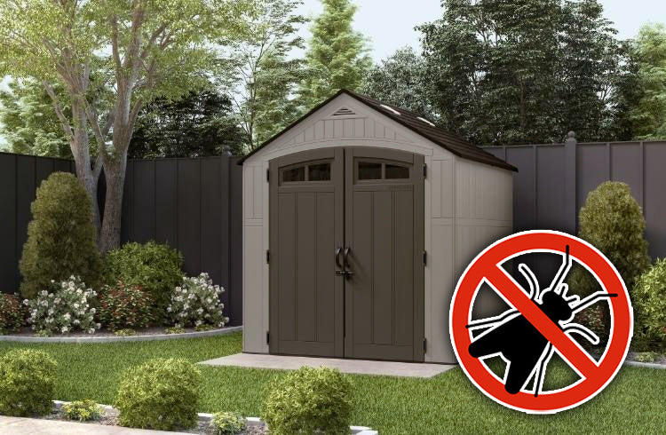 duramax shed with keep bugs out sign