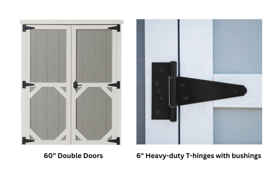 Riverside Outdoor Storage Shed Double Door & Hinge Options