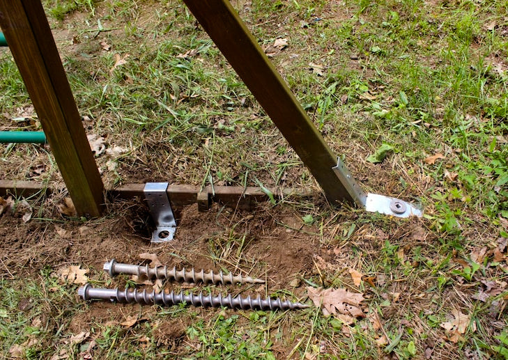 ground anchor for playset without concrete