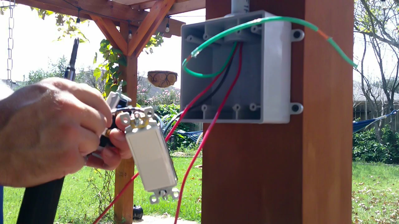 installing electrical wiring in gazebo