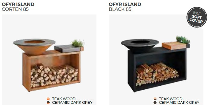 OFYR Island Black 85 Teak Wood available colors