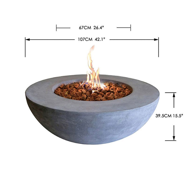 Elementi Lunar Bowl Fire Table - OFG101 spec drawing