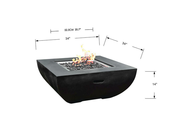 Modeno Aurora Fire Table specs drawing