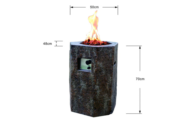 Modeno Basalt Column Fire Pit specs drawing