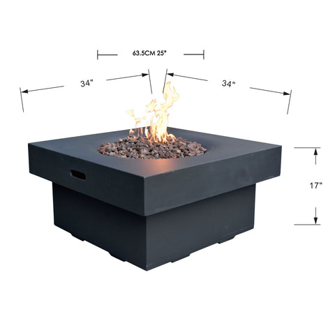 Modeno Branford Fire Table specs drawing