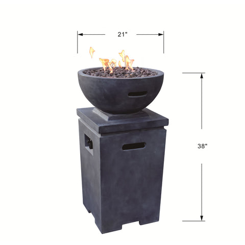 Modeno Exeter Fire Pit specs drawing