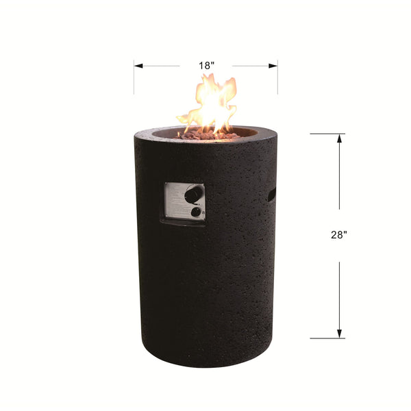 Modeno Lava Tube Fire Pit specs drawing