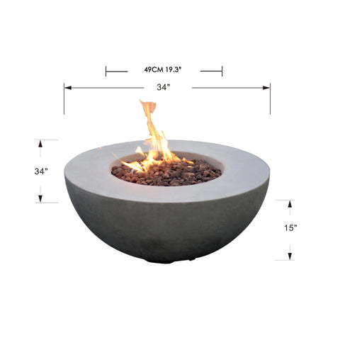 Roca fire table specs drawing