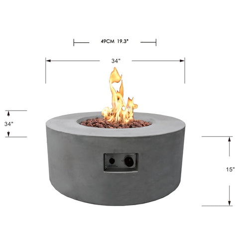 Tramore Fire Table specs drawing