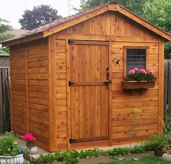 outdoor living today 8x8 gardener shed with flower box