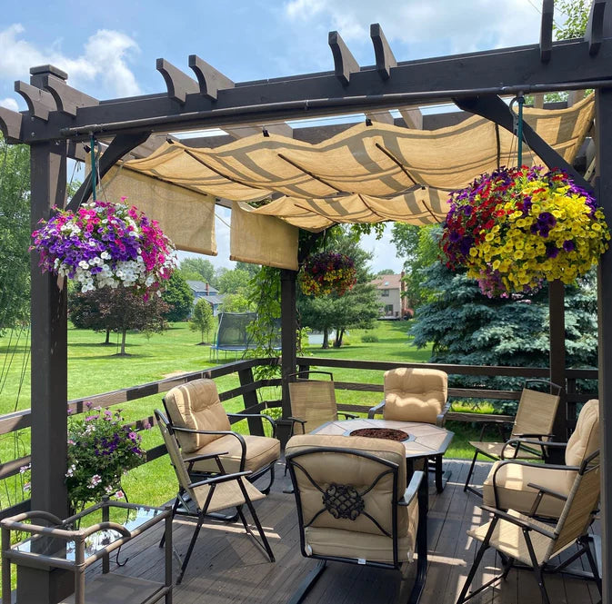 outdoor living today pergola with retractable canopy