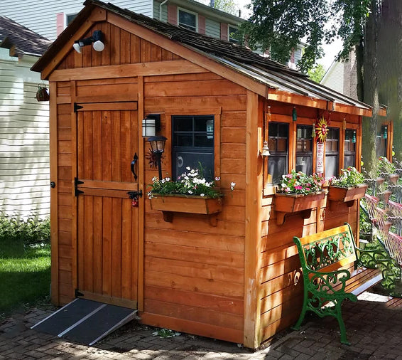 outdoor living today sunshed garden shed 8x8 with flower box