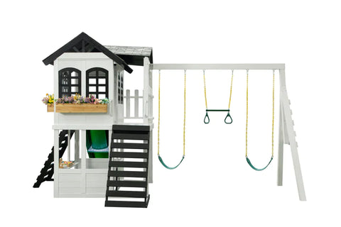 Reign Two Story Playhouse with swing attachment in white background