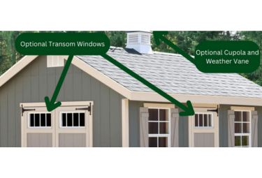 Riverside Shed transom windows upgrade option