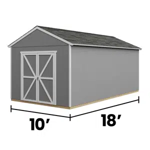 rookwood garden shed 10x18 and 9x7 vertical height dimension chart  in white background