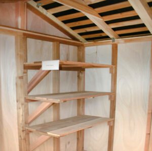 Storage Shed Double Door shelf option