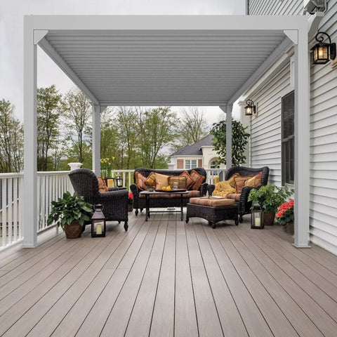 A patio with Bon Pergola Villa Pergola & furniture