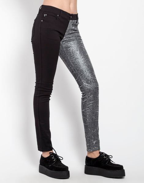 TRIPP NYC - SPLIT SHINE JEAN SILVER