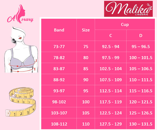 Malika Bras Size Chart – Asrary Shop