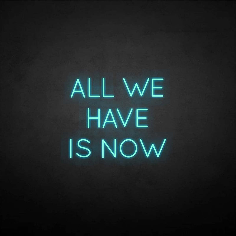 'All we have is now' neon sign