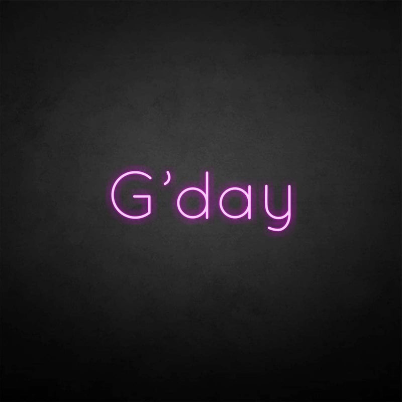 'G'day' neon sign