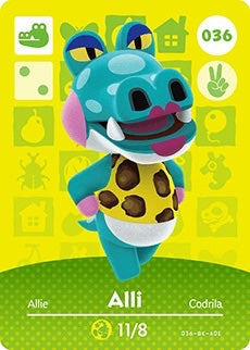 ALLI #036 ANIMAL CROSSING Series 1 AUTHENTIC Nintendo Amiibo Card US VERSION