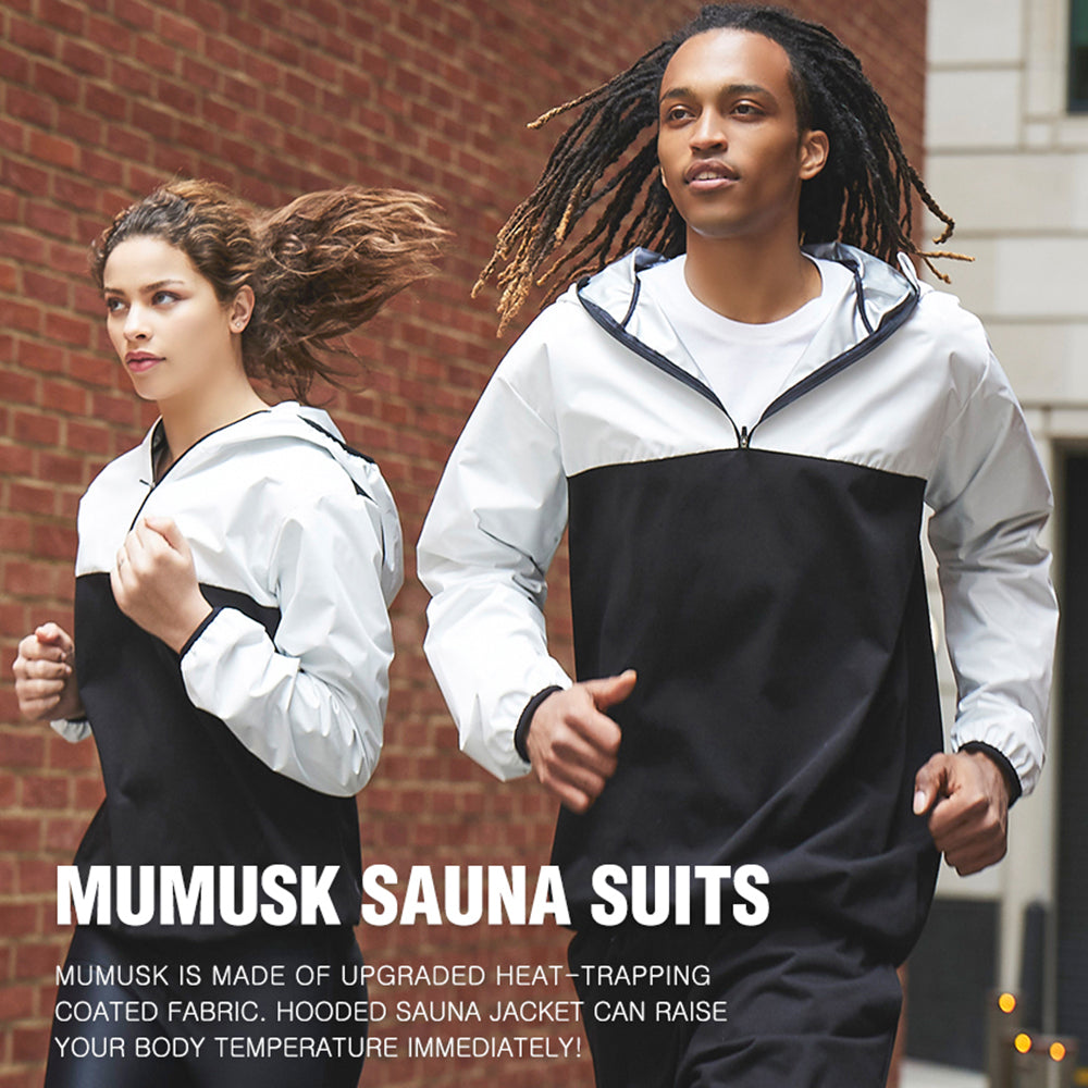 MUMUSK Sauna Suit for Men and Women, Sweat Suit Gym Workout Weight Loss Slim Fitness Clothes