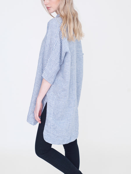 Beaumont Organic - Rowena Striped Shirt - Blue & White | Ethical ...