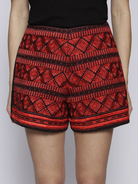 Uzma Bozai - Cotton Bibi Shorts - Red | Ethical Collection London