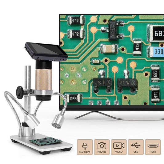 Andonstar AD409 Pro Microscope numérique HDMI avec Endoscope, Microscope à  souder à écran LCD de 10,1, Microscope électronique USB 300X pour Soudure  PCB, Collection de pièces de Monnaie : : Commerce, Industrie