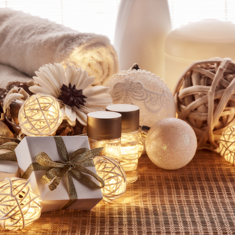 Illuminated wrapped Christmas presents