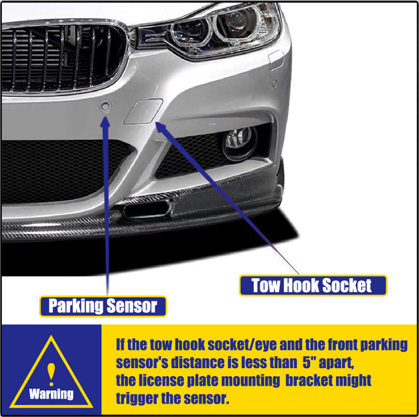 Front Bumper Tow Hook License Plate Bracket For BMW E84 F07 F10