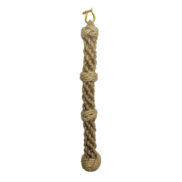 Rope Bell Pull w/ Brass Shackle - Braided Knot Lanyard - Hand Tied